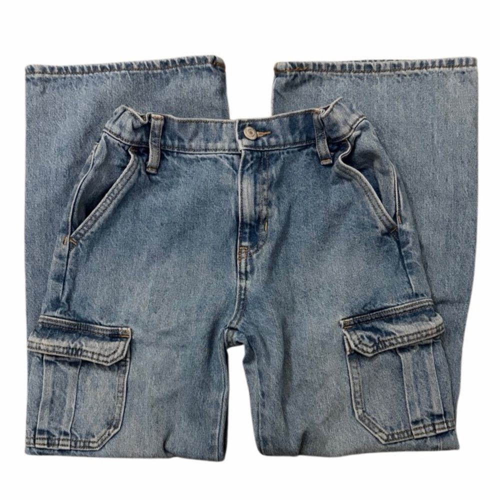 Old Navy High Rise Baggy Wide Leg Cargo Jeans Size 12
